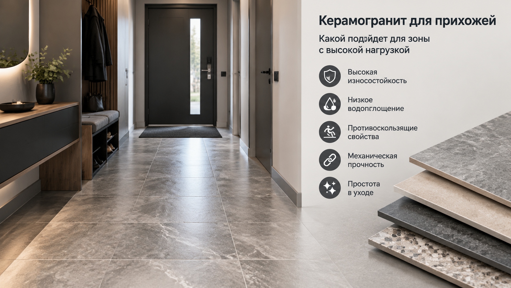 Плитка для прихожей: какой керамогранит выбрать для зоны с высокой нагрузкой