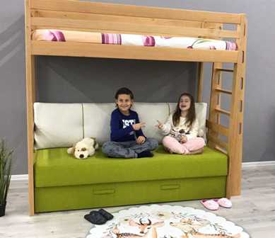 Двухярусные кровати для детской комнаты: комфорт и удобство